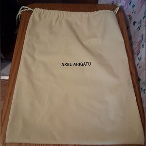 EUC Axel Arigato Large Beige Waterproof Drawstring Shoe Dust Storage Bag